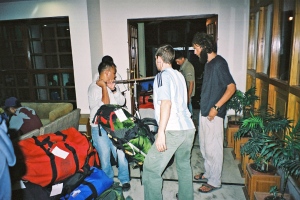 Bag weighing in Hotel at Kathmandu