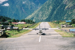 Plane taking off at Lukla
