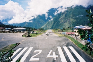 Plane landing at Lukla