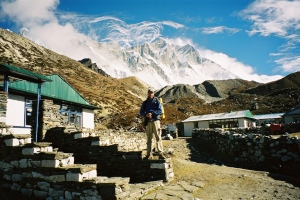 Chukhung lodges with Lhotse in the background