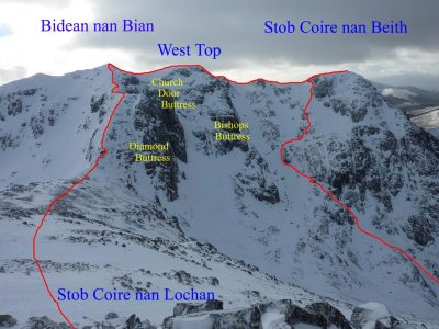 Bidean nan Bian from Stob Coire nan Lochan
