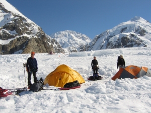 Base camp the next morning - Denali in the background