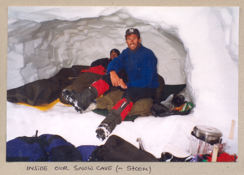 Our snow cave on Khan Tengri`s col (5700m)