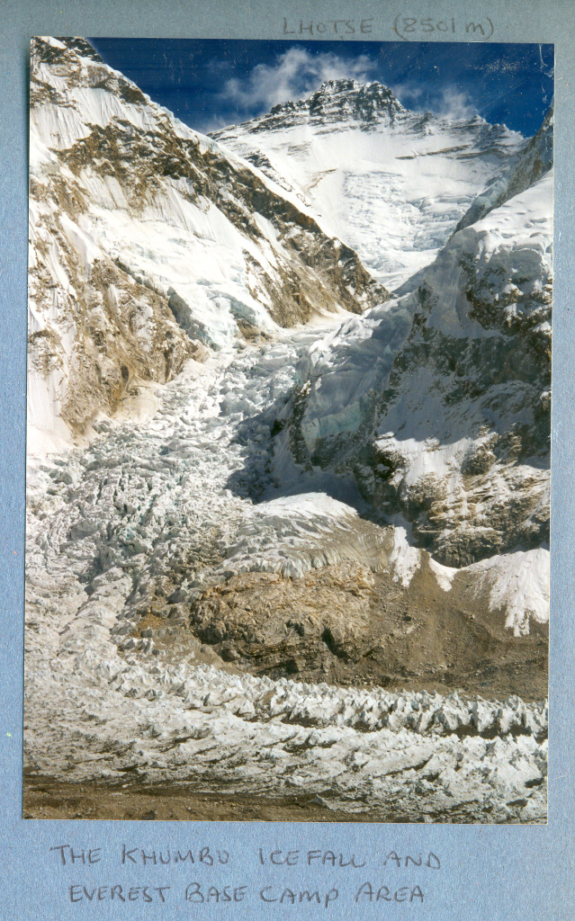 The Khumbu icefall and Everest base camp area