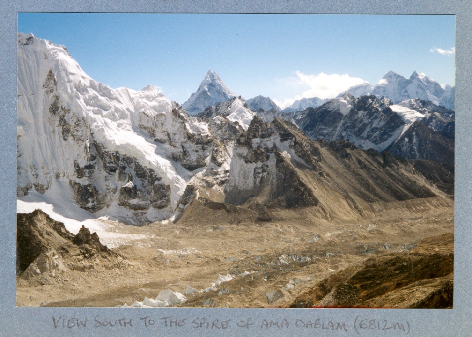 View south to the impressive spire of Ama Dablam