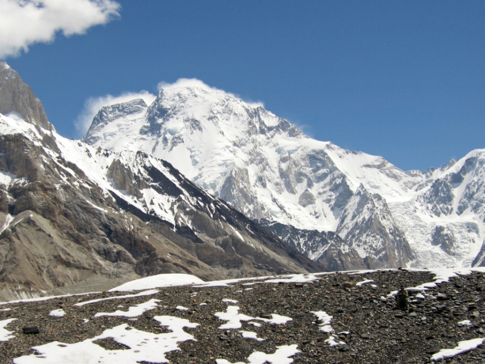 Our first view of Broad Peak (8047m)