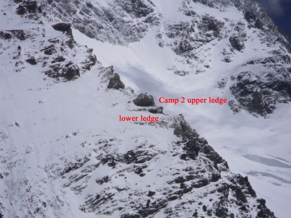 A Zoom photo of Camp 2 area on K2 (photo Wim Smets)