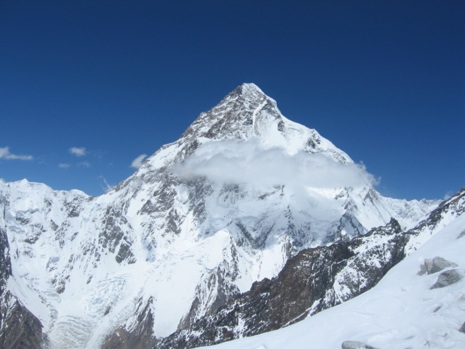 K2 from camp 3 on Broad Peak