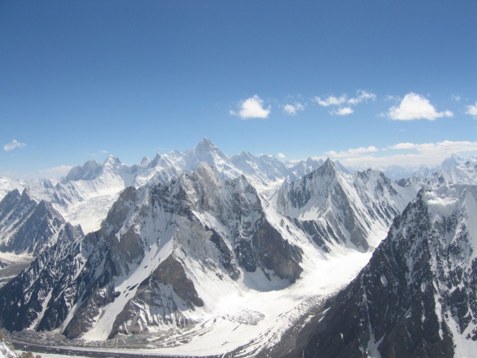 Masherbrum (7821m) in the distance from Camp 2