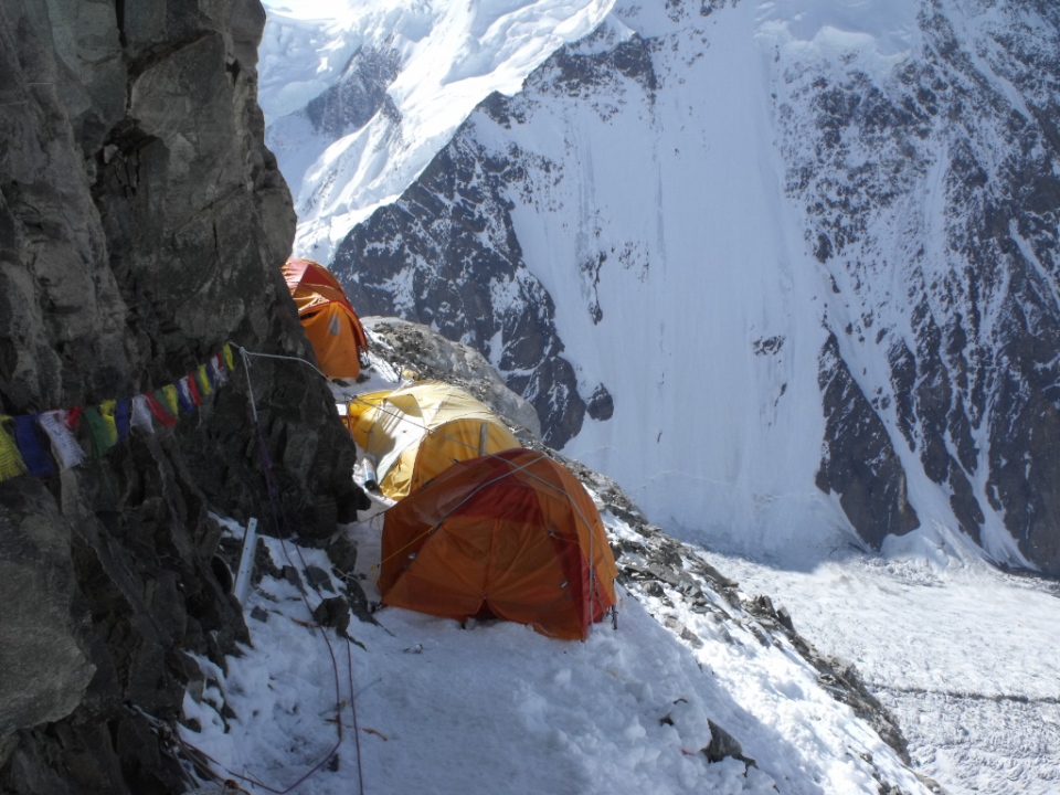 The upper ledge of Camp 2 on K2 (6450m) photo Wim Smets
