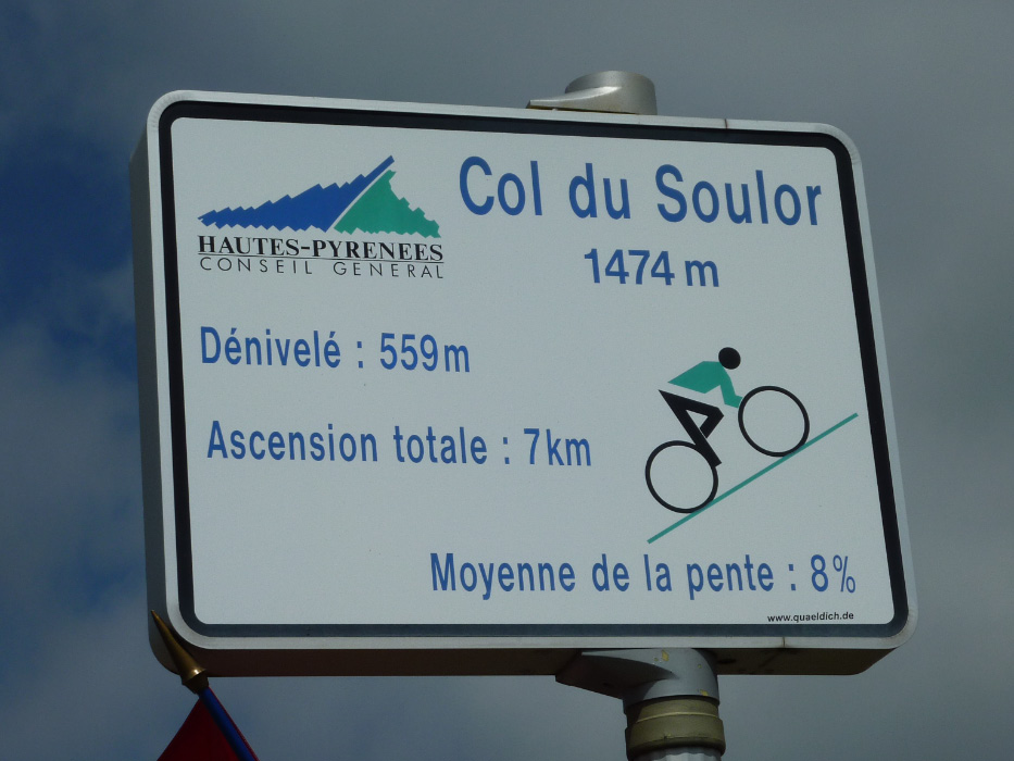 A typical sign on the major cols in the area