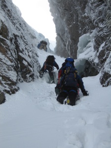 The French guys in front of us who later got avalanched near the top of No.2 gully,Ben Nevis, Feb 2006