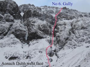 No. 6 Gully on Aonach Dubh West Face, Glen Coe, 2009