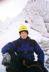 Tower Ridge, Ben Nevis, Feb 1999, Italian Climb, (right hand) to gain access to the ridge