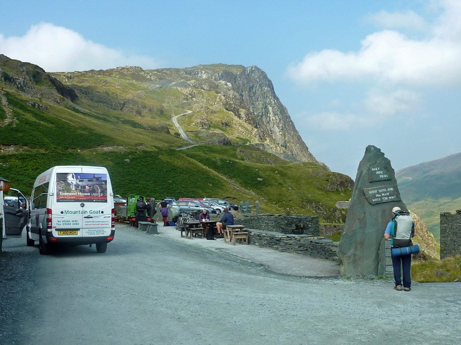 Brian at Honister Pass with Fleetwith Pike in the background