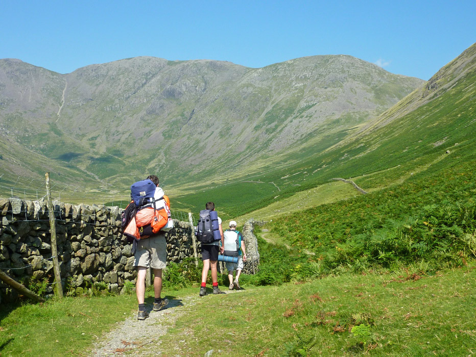 Heading up Mosedale to Black Sail Pass
