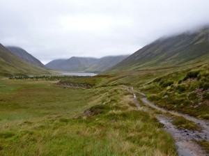 Approaching Gaick Lodge and Loch an t-Seilich