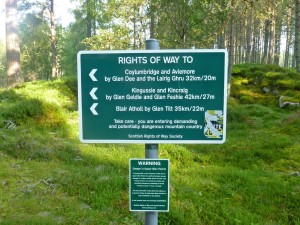 Signs at The Linn of Dee
