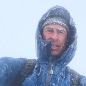 Harsh conditions on the summit of Carn Dearg