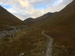 Heading up the Lairig Eilde to the low col in the distance